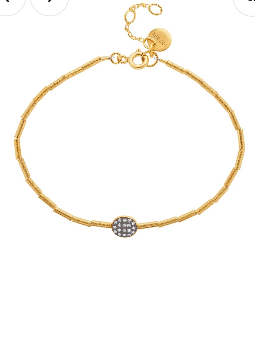5 Octobre Artus Bracelet Pave diamonds 24k gold vermeil on sterling silver NEW